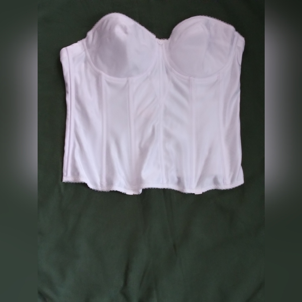 Dominique Bustier Women 40C White Body Shaper Intimates Corset Fitted